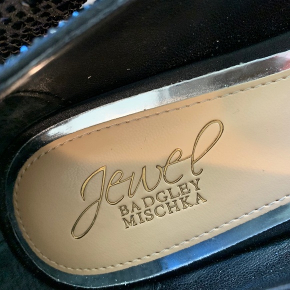 Black Rhinestone Jewel Bagdley Mischka Heels - Picture 7 of 15